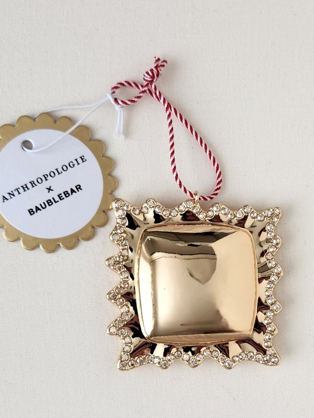 Anthropologie x BaubleBar Jeweled Pasta Ravioli Ornament, New with Tag